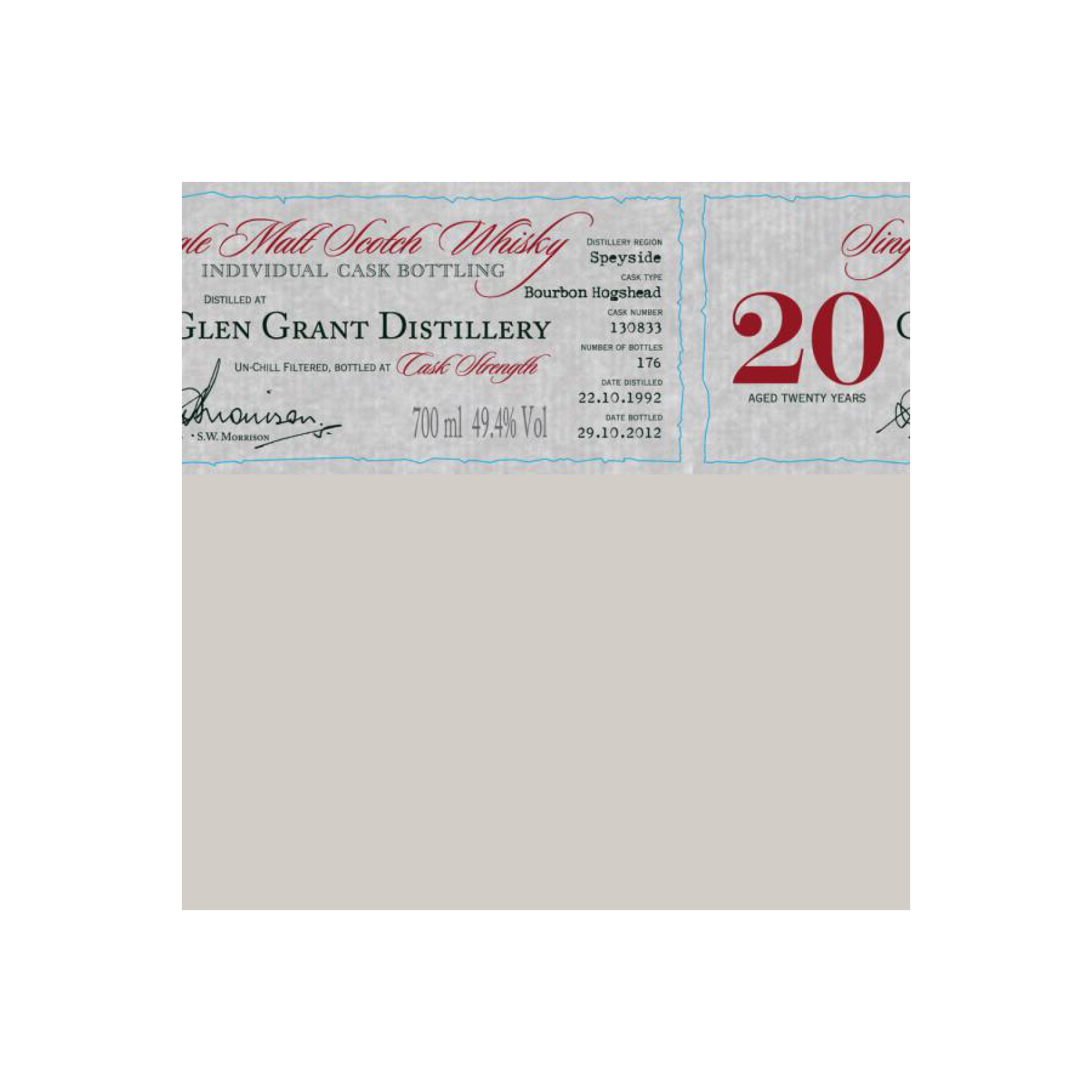 Glen Grant Individual Cask Bottling 1992 20 Years Single Malt Whisky 3