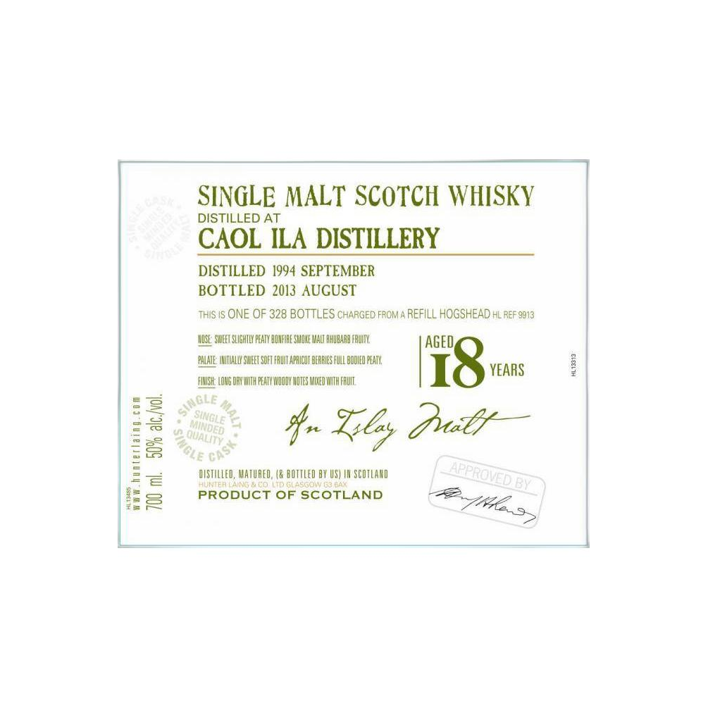 Caol Ila Old Malt Cask 1994 18 Years Single Malt Whisky 2
