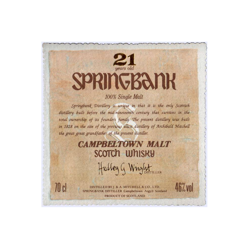Springbank 21 Years Single Malt Whisky 2