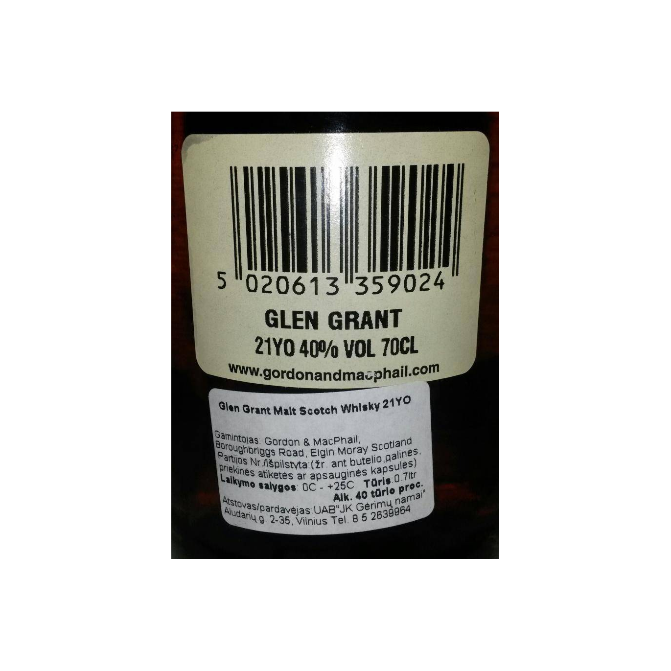 Glen Grant 21 Years Single Malt Whisky 2