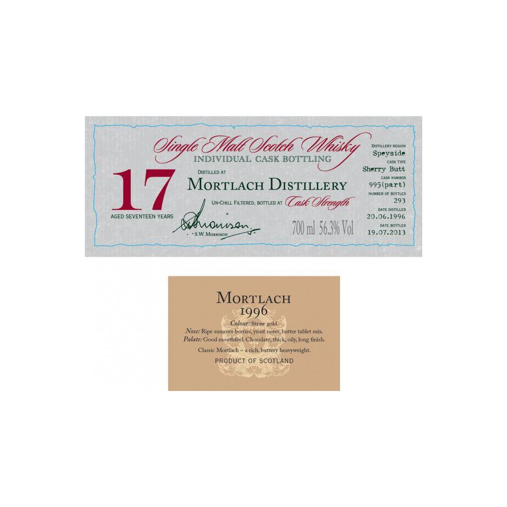 Mortlach Individual Cask Bottling 1996 17 Years Single Malt Whisky 2