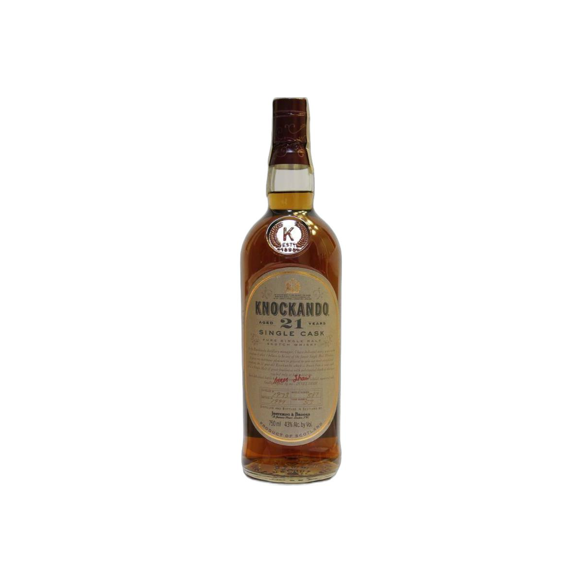 Knockando Single Cask 1973 21 Years Single Malt Whisky