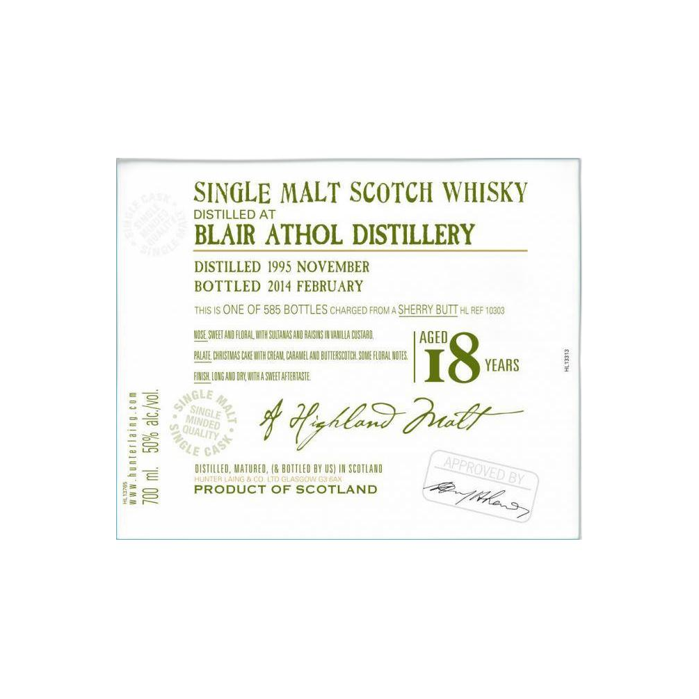 Blair Athol Old Malt Cask 1995 18 Years Single Malt Whisky