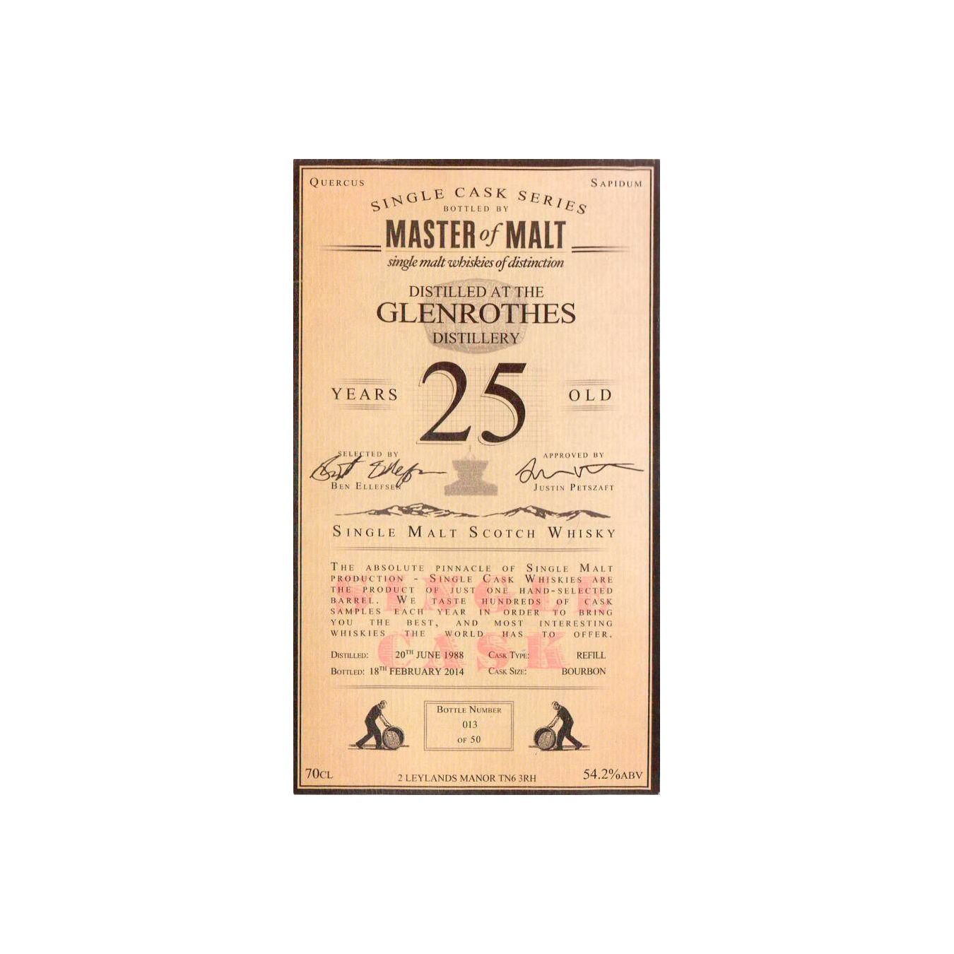 The Glenrothes Single Cask 1988 25 Years Single Malt Whisky 2