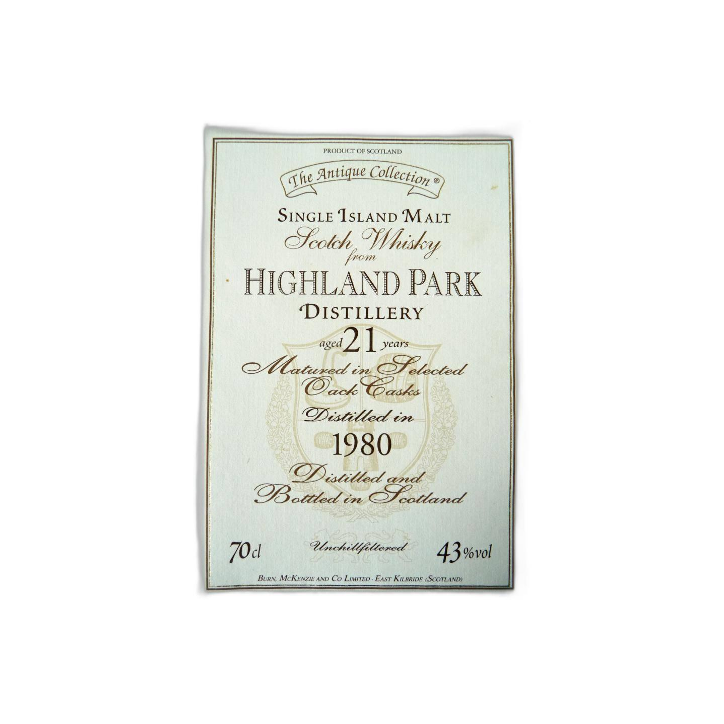 Highland Park 1980 21 Years Single Malt Whisky 2
