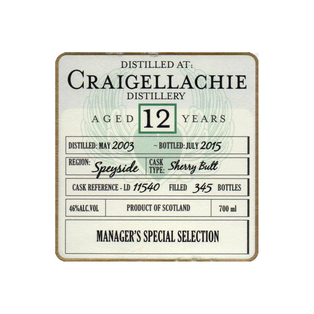 Craigellachie 2003 12 Years Single Malt Whisky 2
