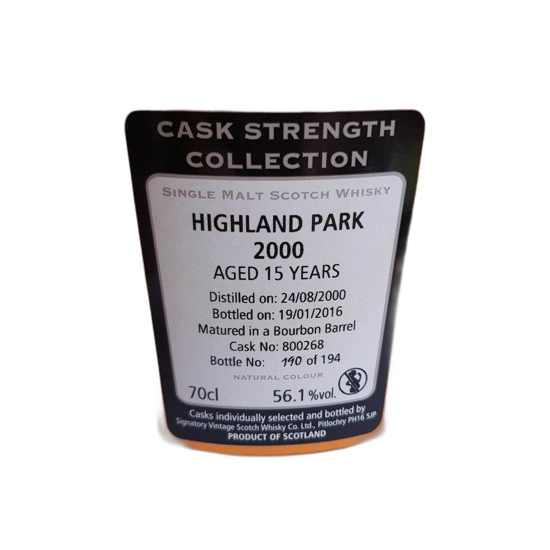 Highland Park Cask Strength Collection 2000 15 Years Single Malt Whisky 3