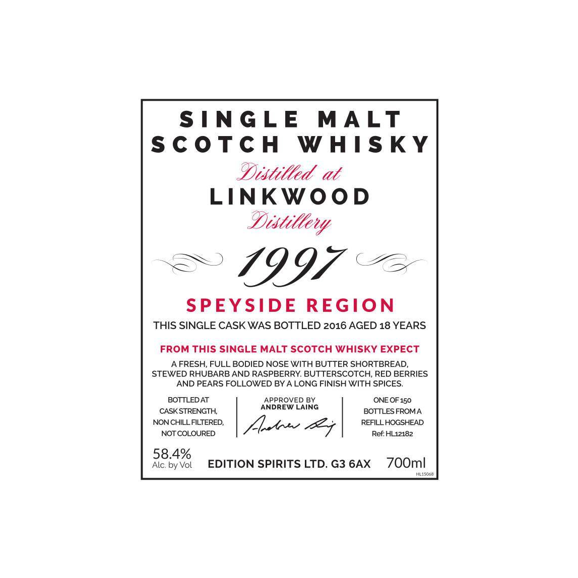 Linkwood The First Editions 1997 18 Years Single Malt Whisky
