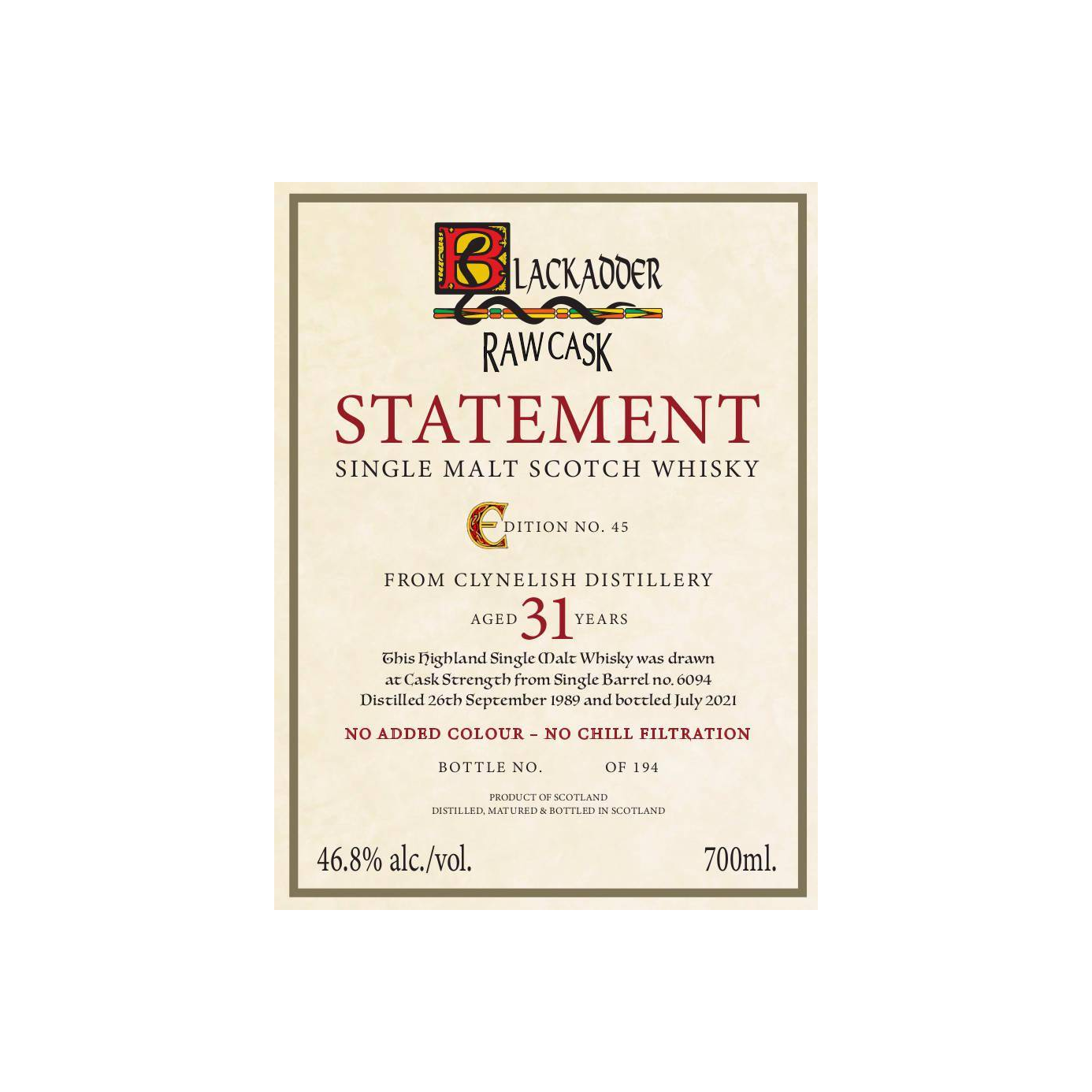 Clynelish 1989 31 Years Single Malt Whisky 2