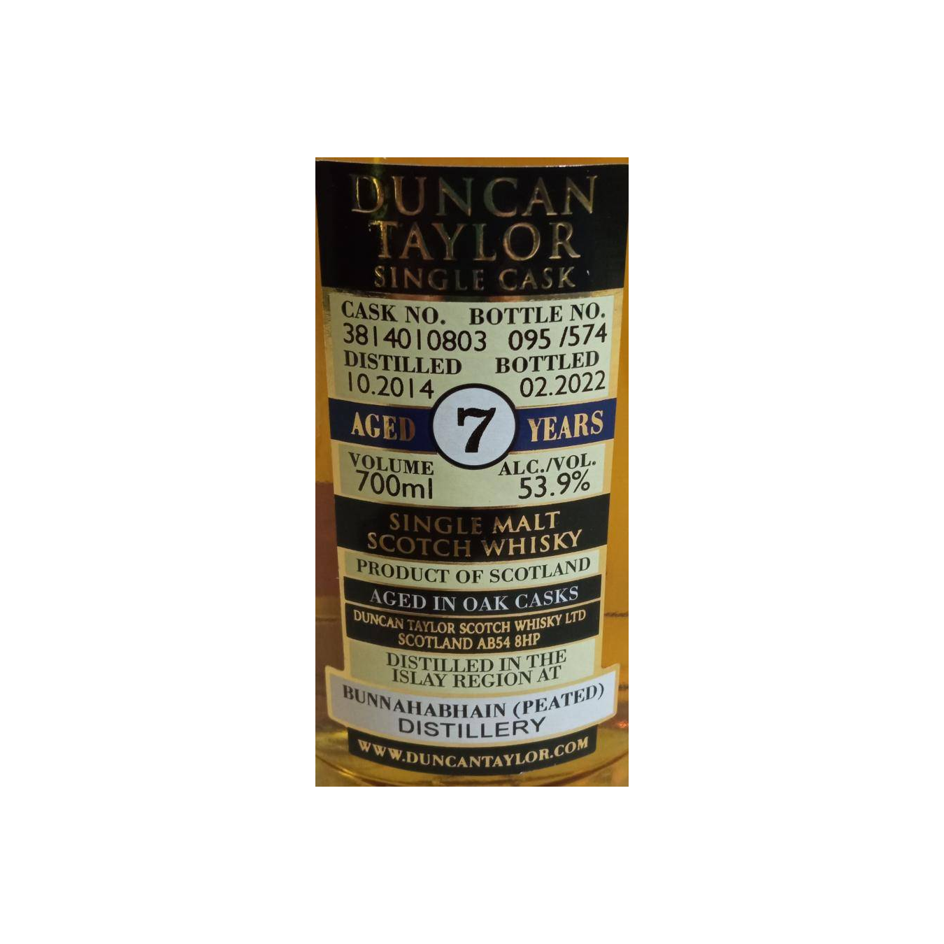 Bunnahabhain Single Cask 2014 7 Years Single Malt Whisky 2