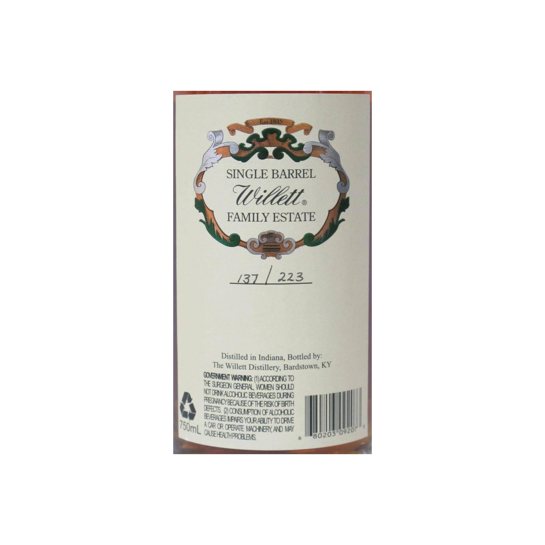 Willett 3 Years Rye Whisky 2