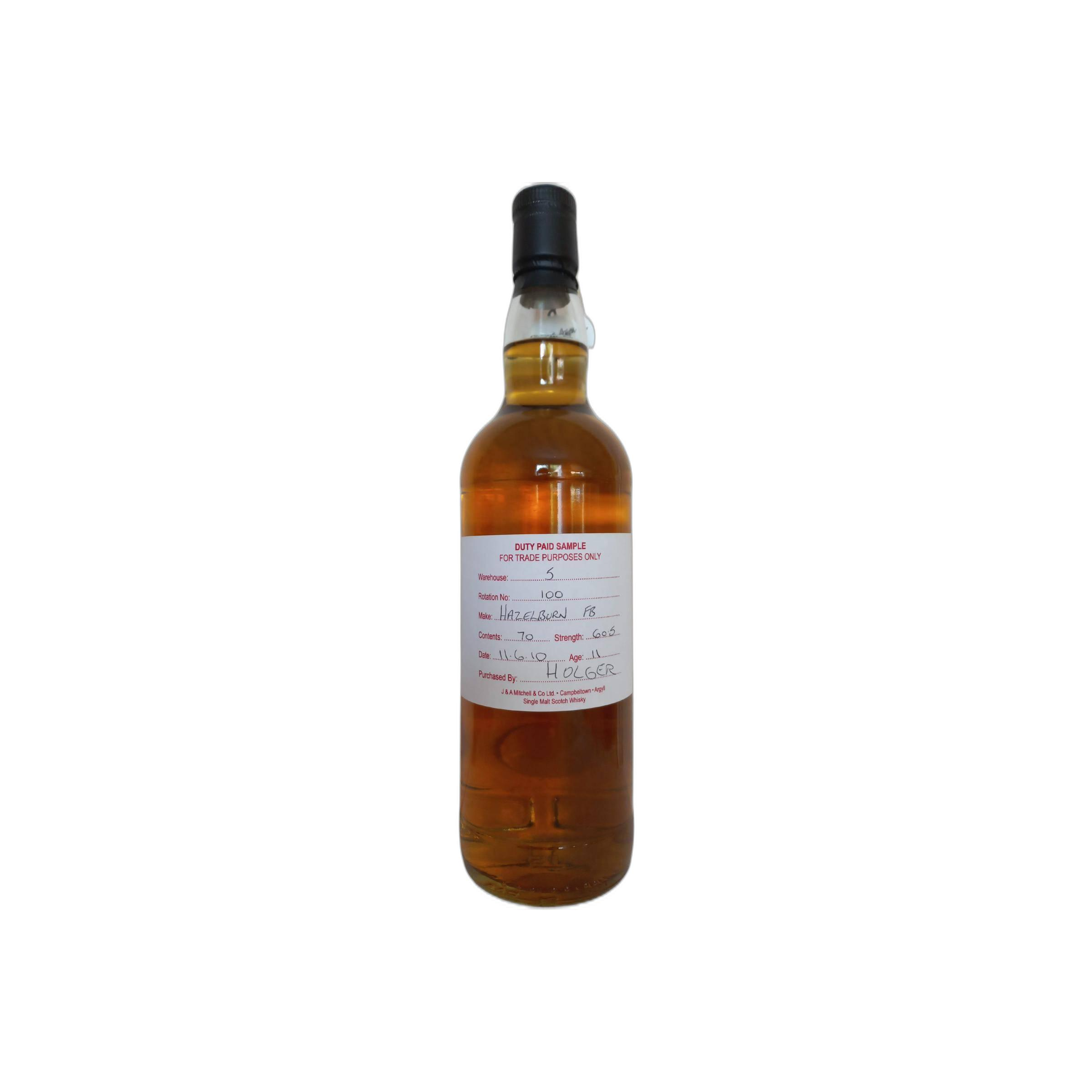 Hazelburn Duty Paid Sample - For Trade Purposes Only 2010 11 Years Single Malt Whisky