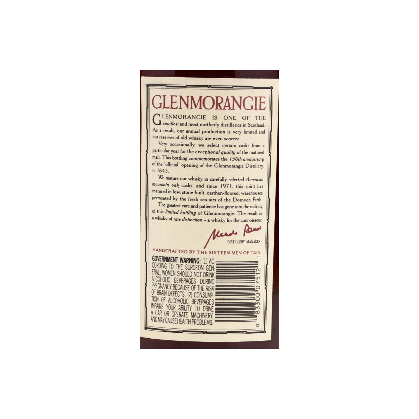 Glenmorangie 1971 22 Years Single Malt Whisky 3