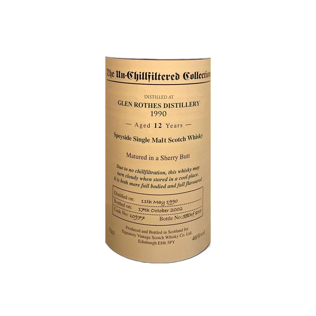The Glenrothes The Un-Chillfiltered Collection 1990 12 Years Single Malt Whisky 2