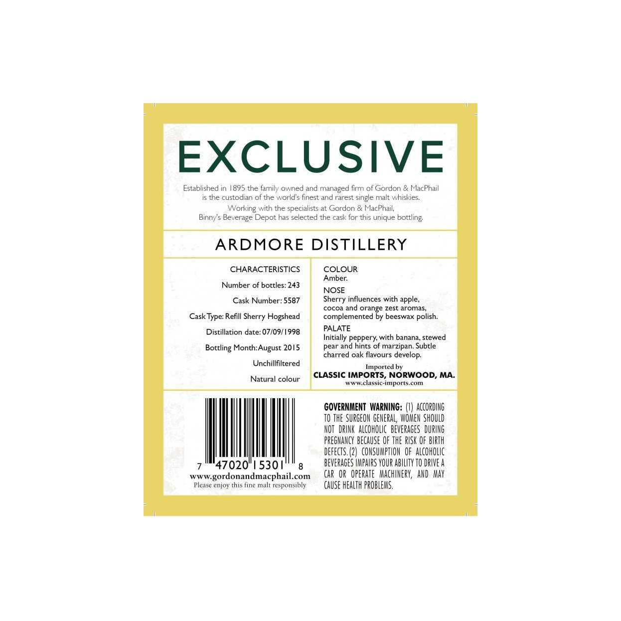 Ardmore 1998 16 Years Single Malt Whisky 2