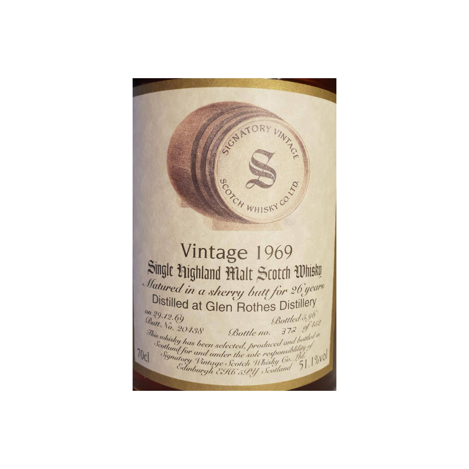 The Glenrothes Vintage Collection - Dumpy 1969 26 Years Single Malt Whisky 2
