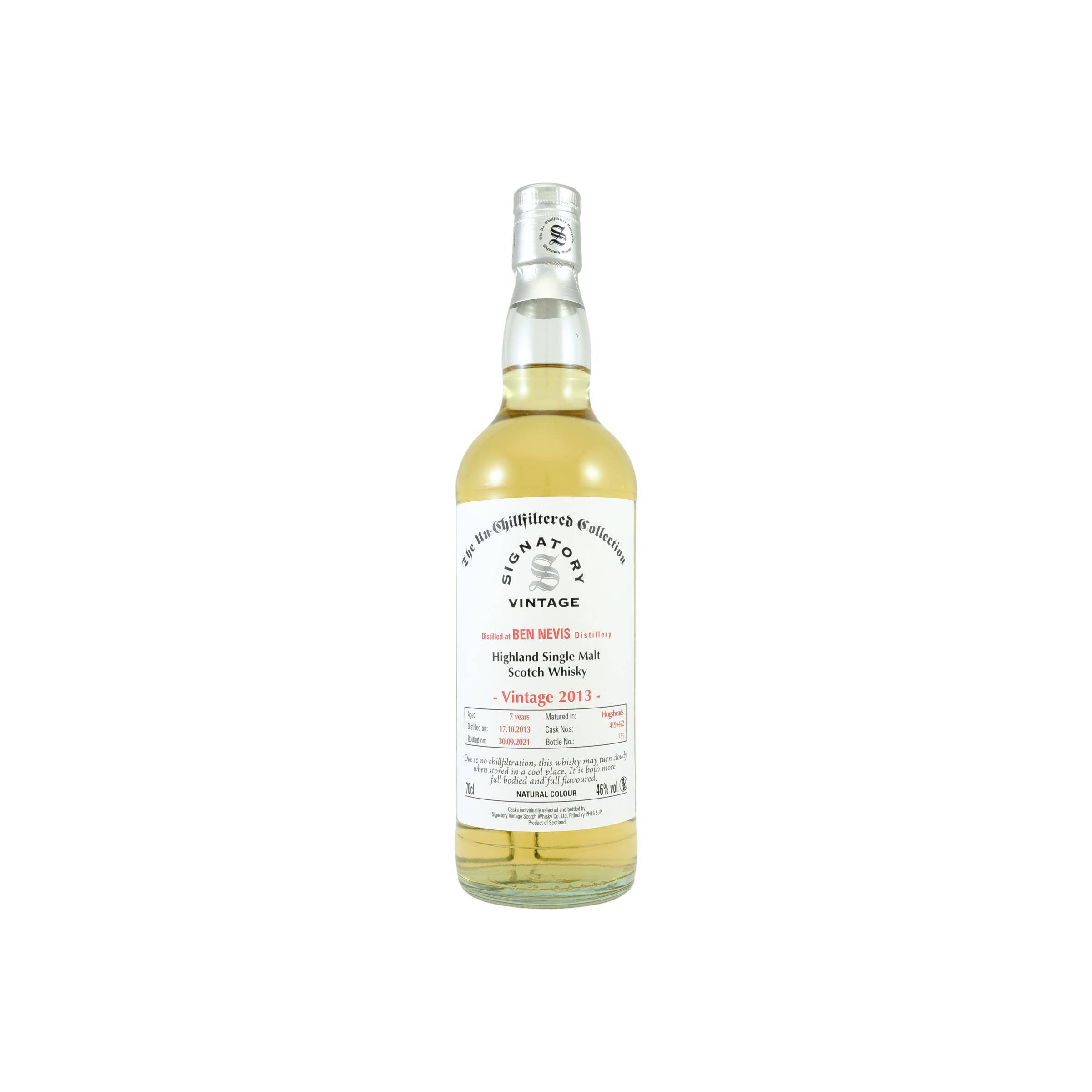 Ben Nevis The Un-Chillfiltered Collection 2013 7 Years Single Malt Whisky