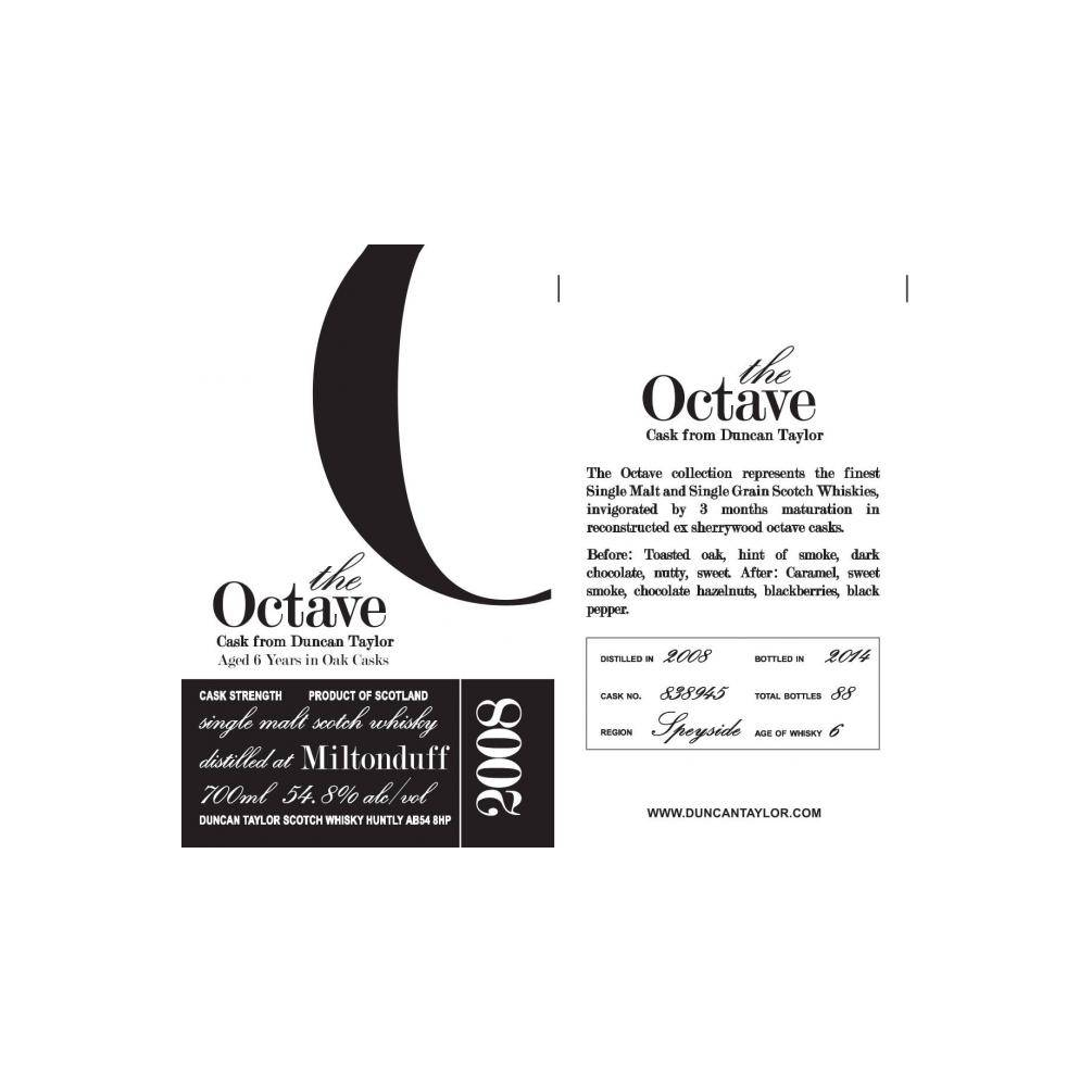 Miltonduff The Octave 2008 6 Years Single Malt Whisky 2