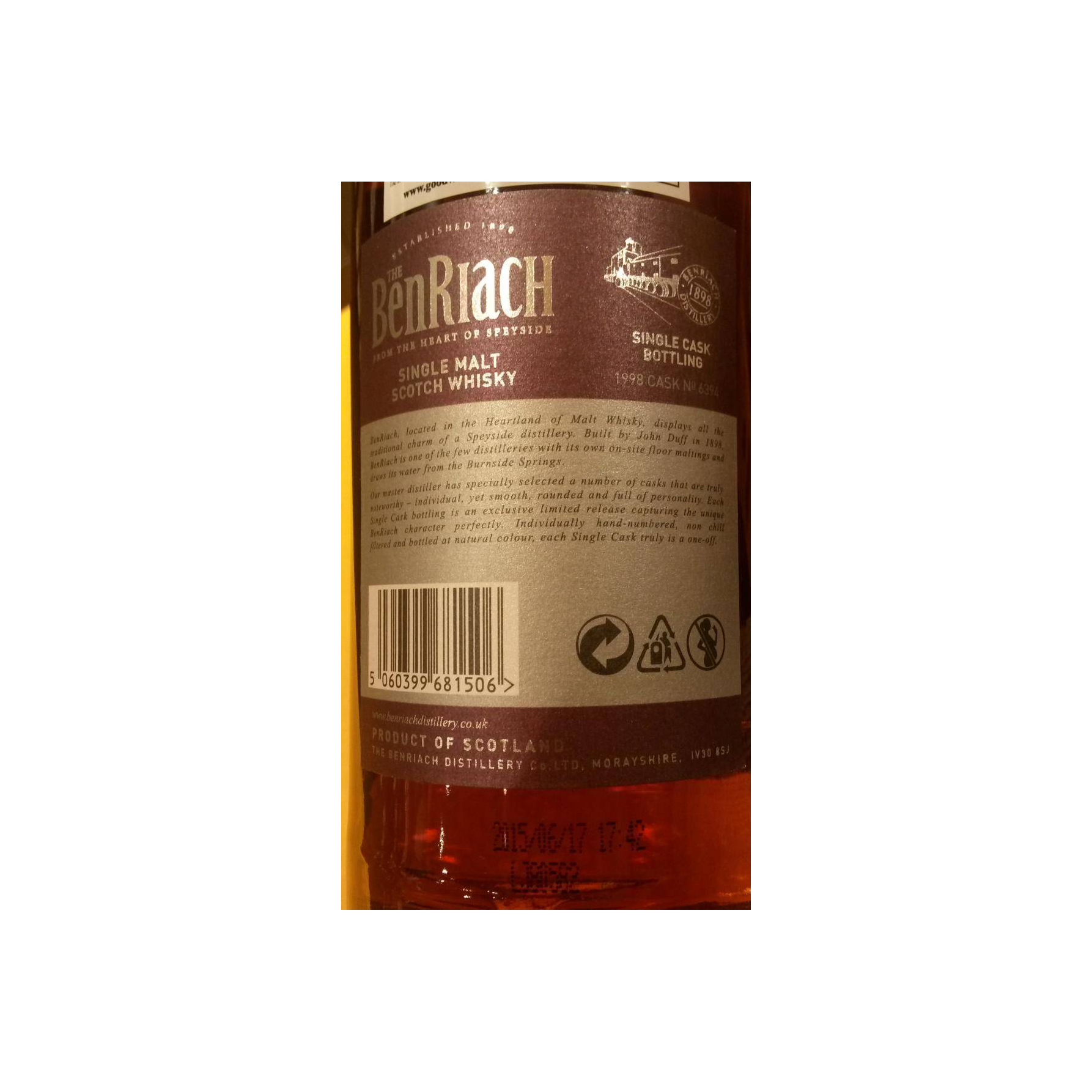 BenRiach 1998 17 Years Single Malt Whisky