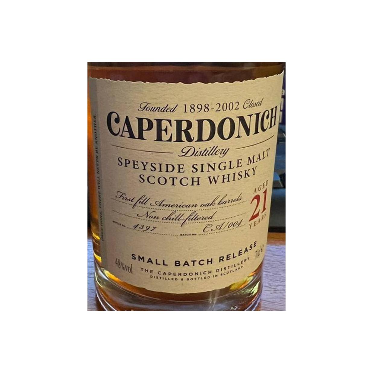 Caperdonich 21 Years Single Malt Whisky