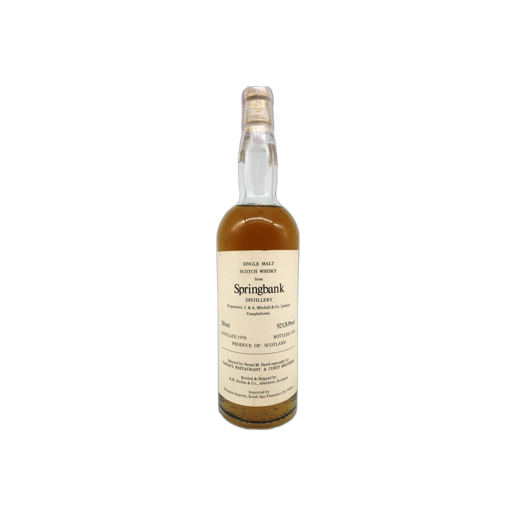 Springbank 1958 25 Years Single Malt Whisky