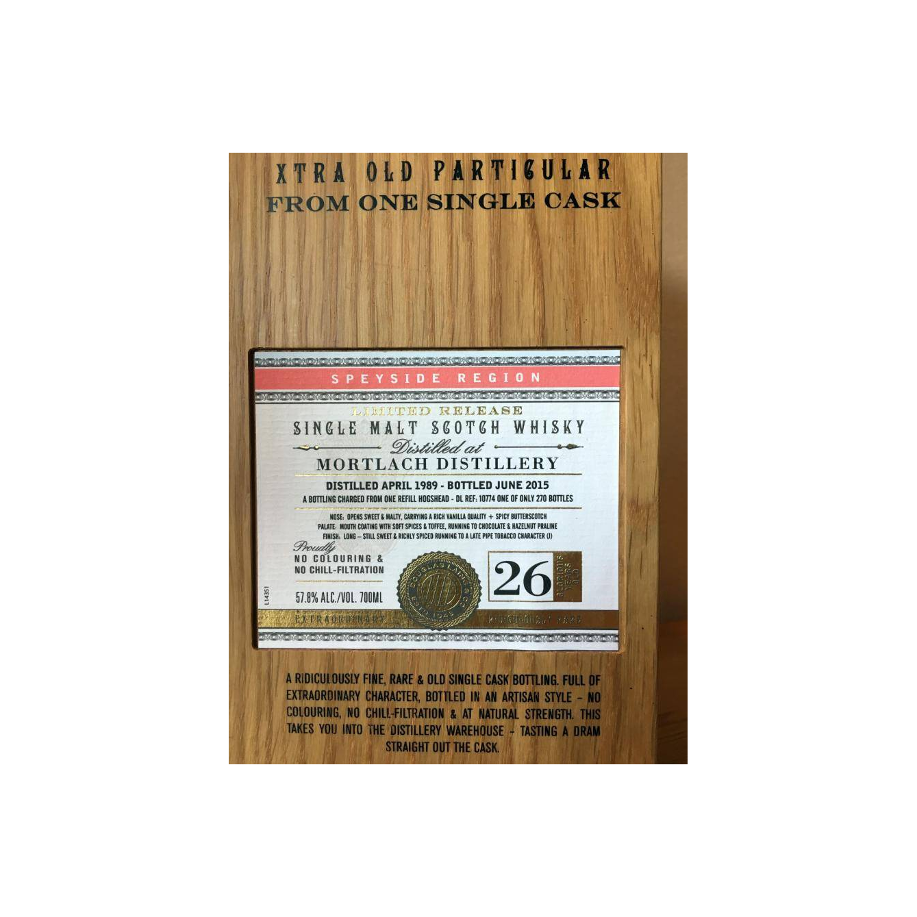 Mortlach 1989 26 Years Single Malt Whisky 2