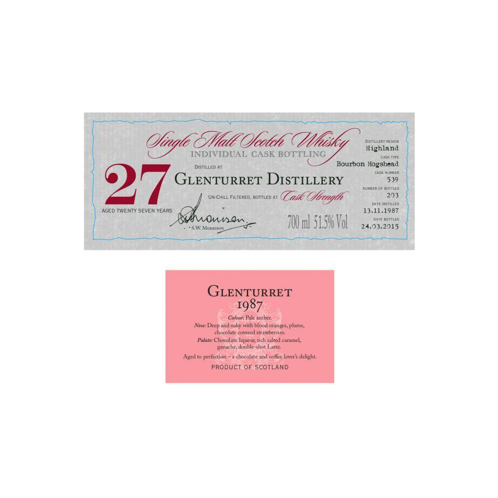 The Glenturret Individual Cask Bottling 1987 27 Years Single Malt Whisky 2