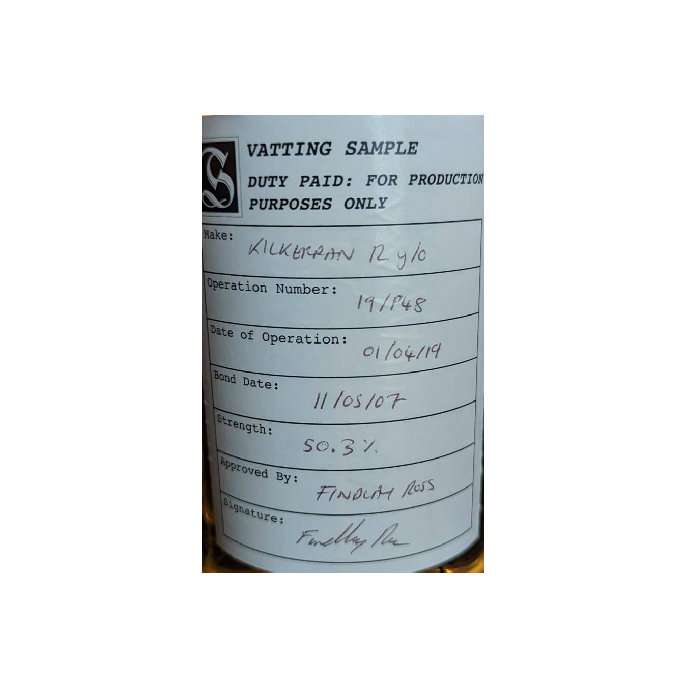Kilkerran 2007 12 Years Single Malt Whisky