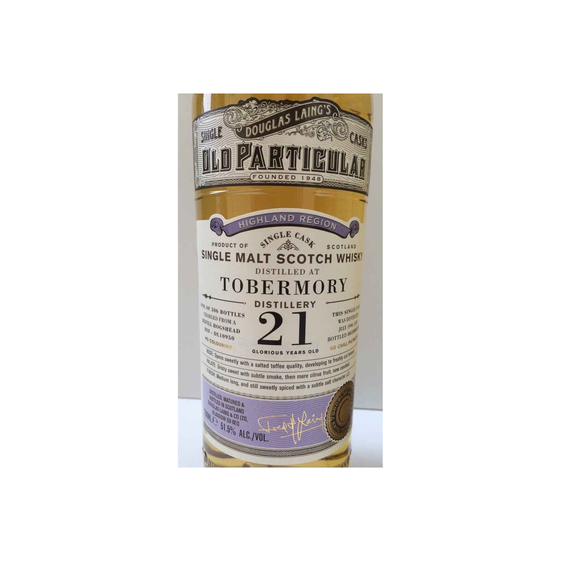 Tobermory Old Particular 1994 21 Years Single Malt Whisky 3