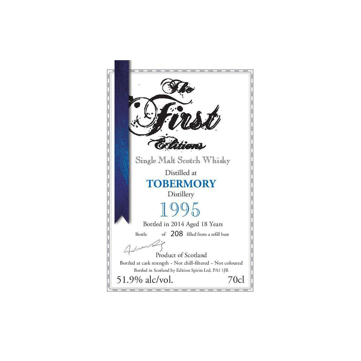 Tobermory The First Editions 1995 18 Years Single Malt Whisky