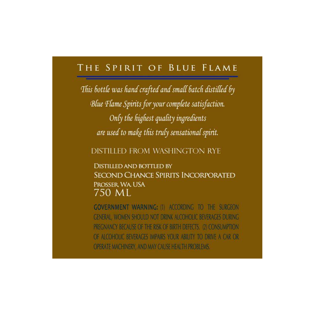 Blue Flame Spirits Washington Rye Whiskey 2