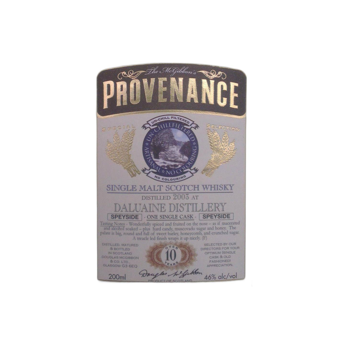 Dailuaine McGibbon's Provenance 2003 10 Years Single Malt Whisky