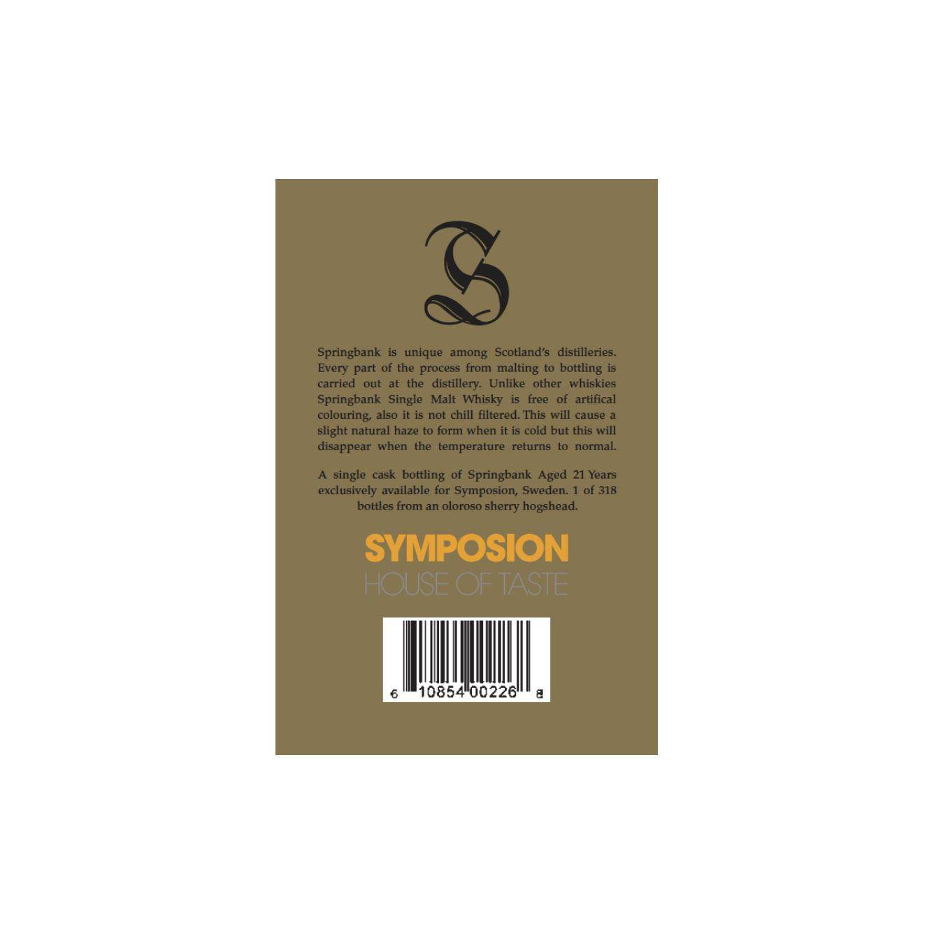 Springbank Single Cask 21 Years Single Malt Whisky 3