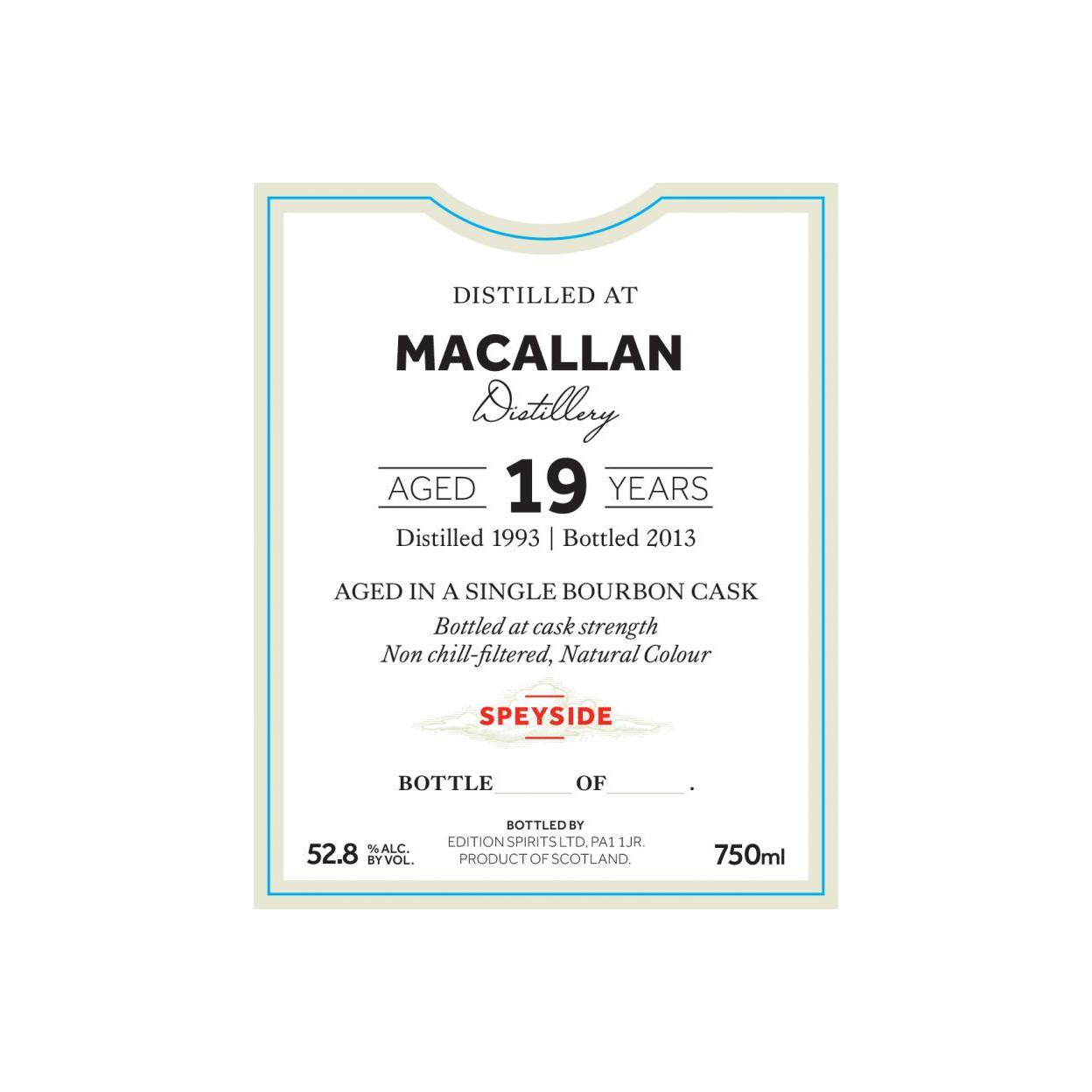 The Macallan The First Editions 1993 19 Years Single Malt Whisky