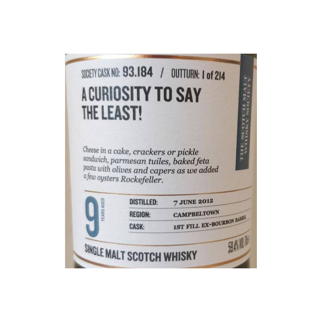The Scotch Malt Whisky Society 2012 9 Years Single Malt Whisky 2