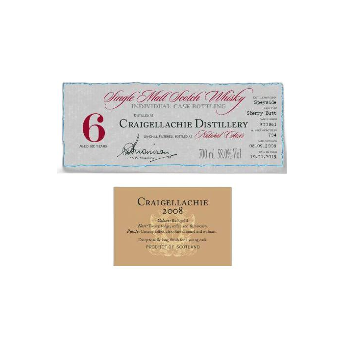 Craigellachie Individual Cask Bottling 2008 6 Years Single Malt Whisky 3