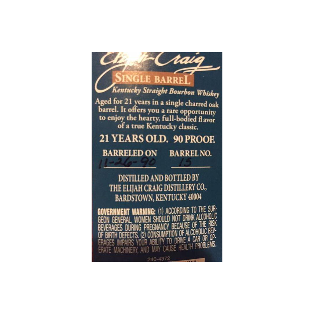 Elijah Craig Single Cask 1990 21 Years Bourbon Whisky