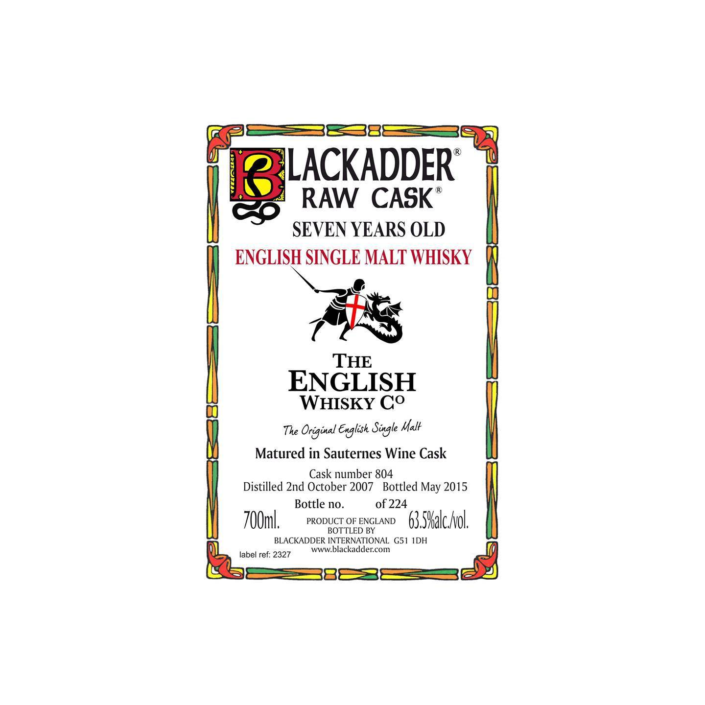 Blackadder Raw Cask 2007 7 Years Single Malt Whisky