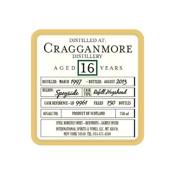 Cragganmore 1997 16 Years Single Malt Whisky