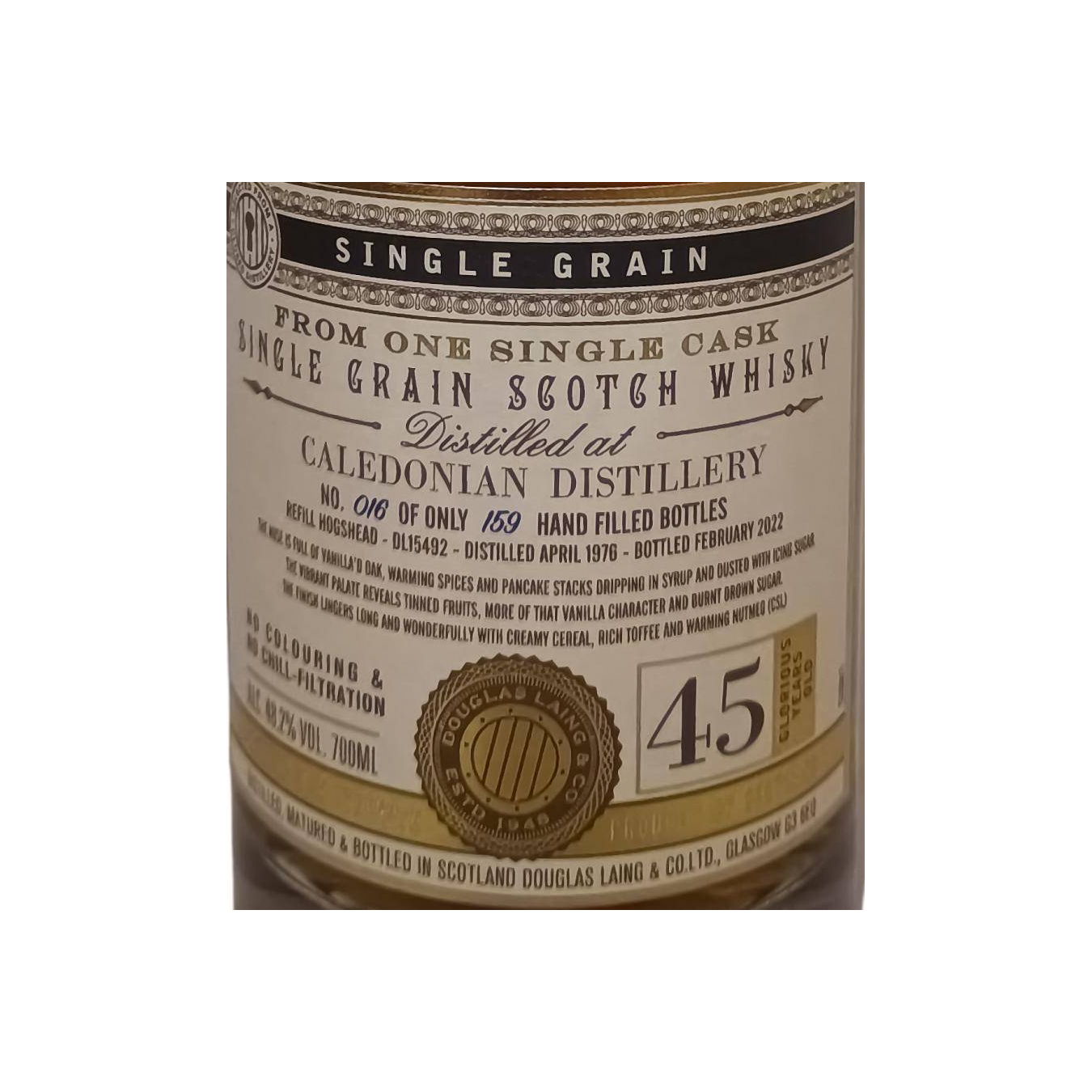 Caledonian 1976 45 Years Single Grain Whisky