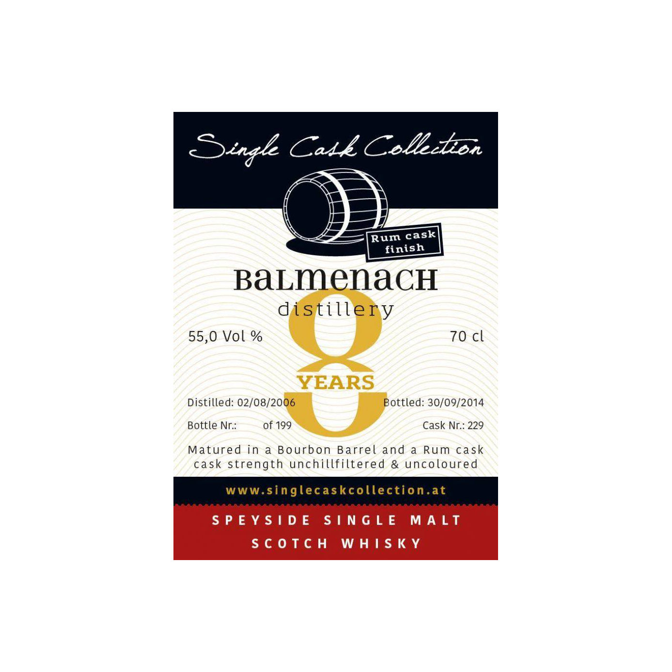 Balmenach 2006 8 Years Single Malt Whisky