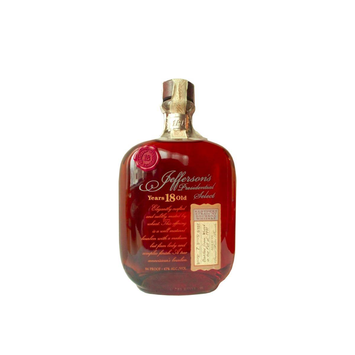 Jefferson's 1991 18 Years Bourbon Whisky