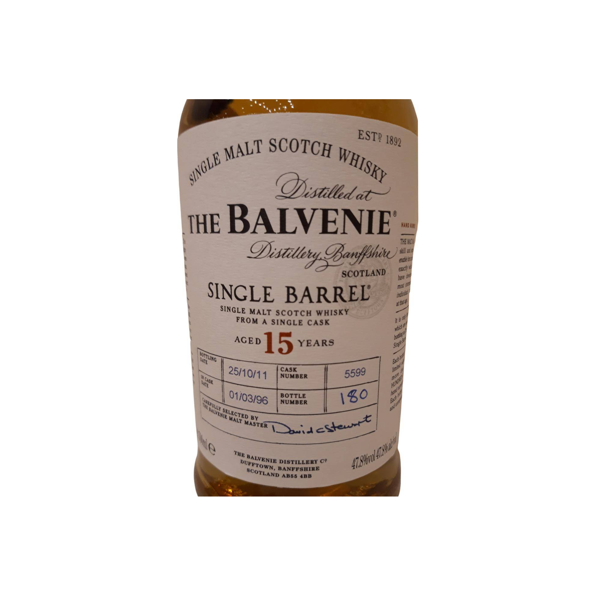 The Balvenie Single Cask 1996 15 Years Single Malt Whisky 3