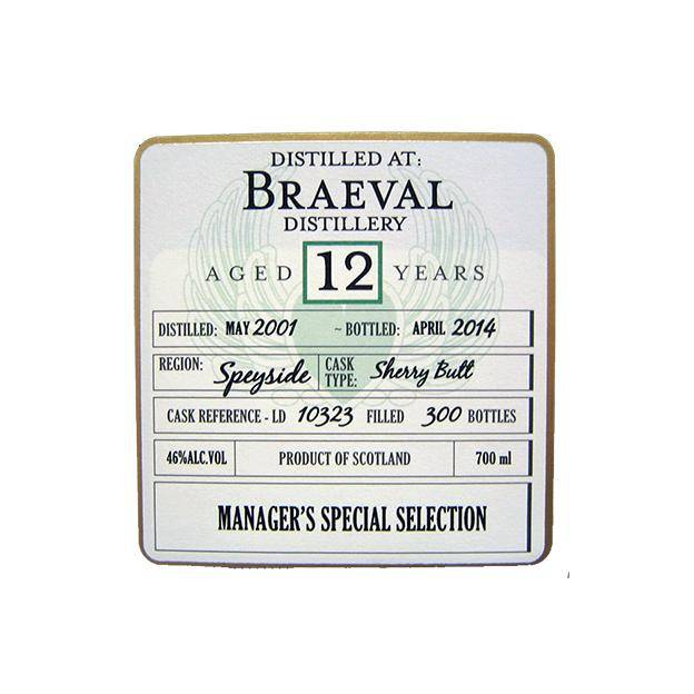 Braeval 2001 12 Years Single Malt Whisky