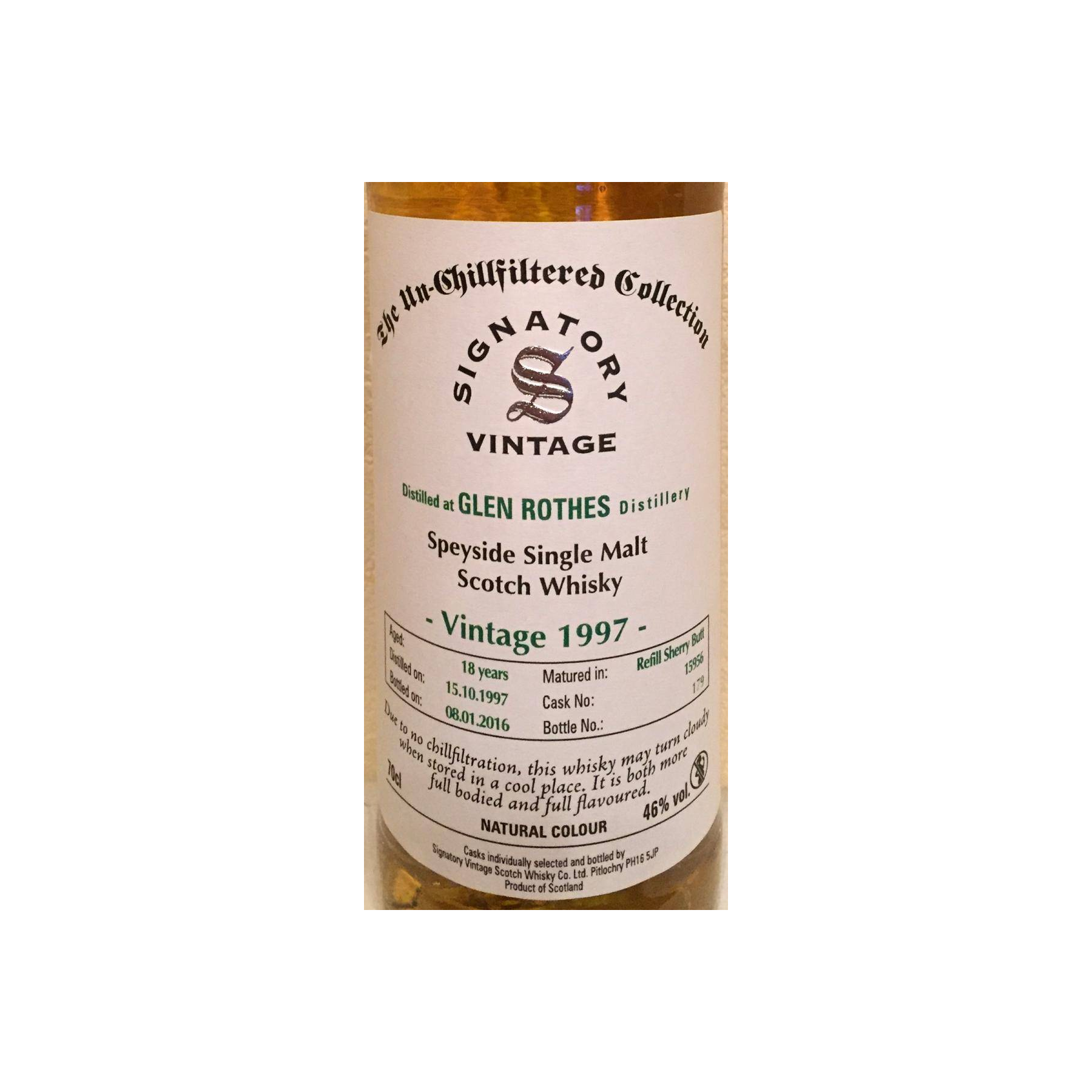 The Glenrothes The Un-Chillfiltered Collection 1997 18 Years Single Malt Whisky
