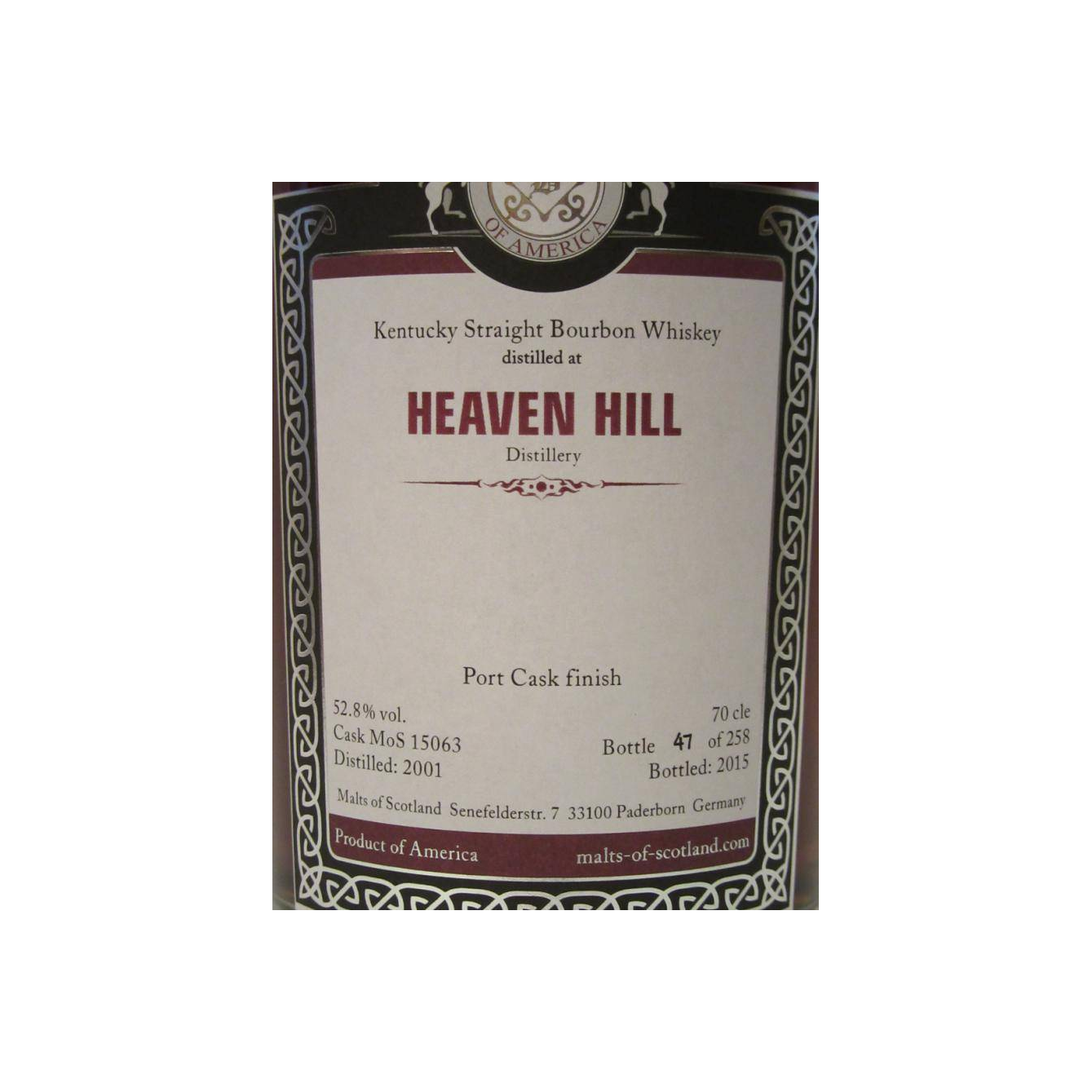 Heaven Hill 2001 MoS