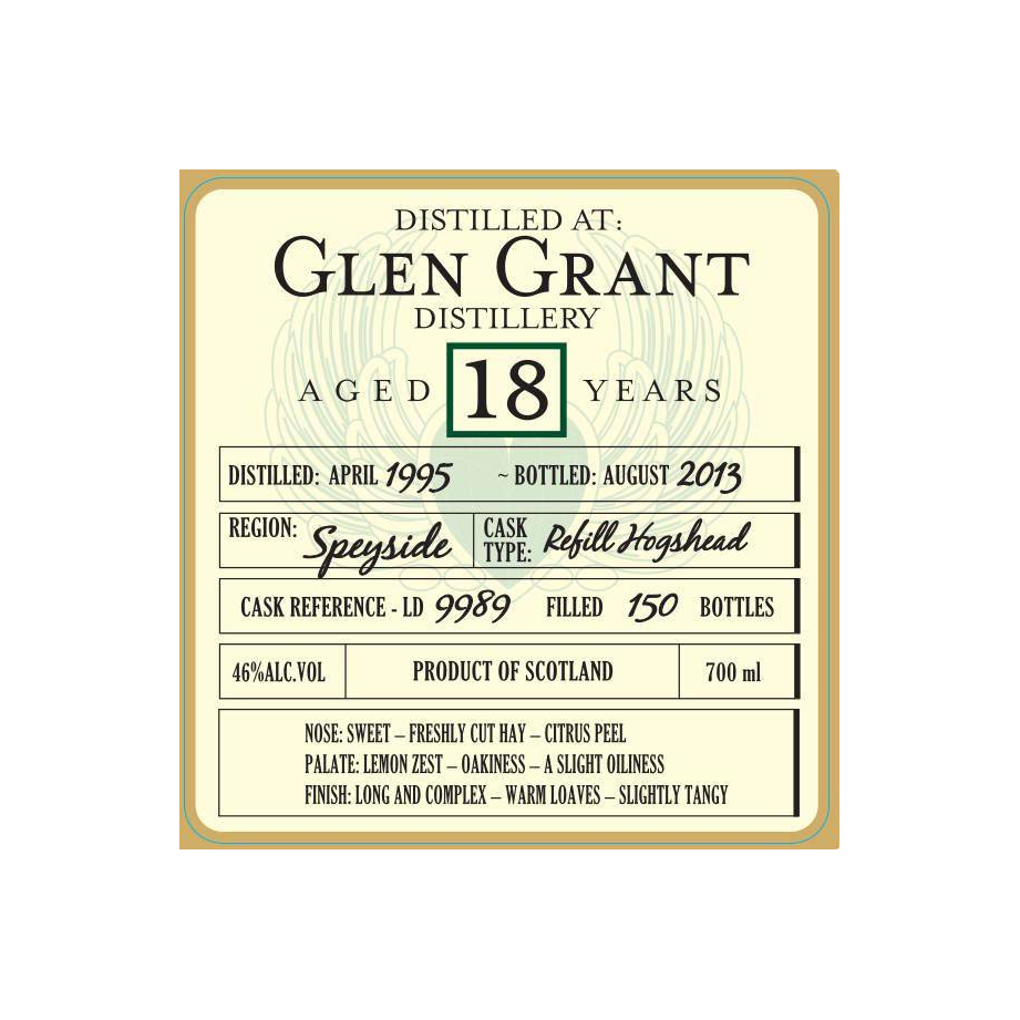 Glen Grant 1995 18 Years Single Malt Whisky