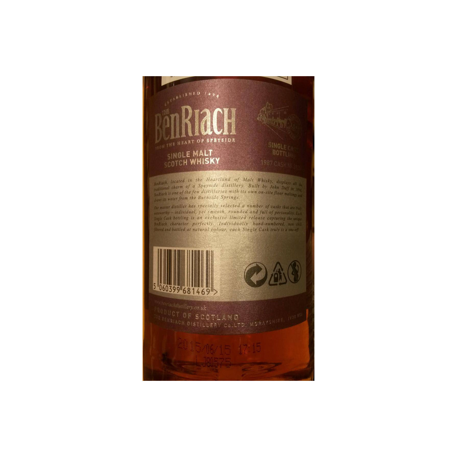 BenRiach 1987 27 Years Single Malt Whisky 2