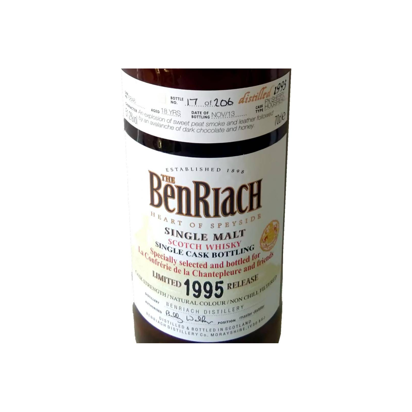 BenRiach Individual Cask Bottling 1995 18 Years Single Malt Whisky 2