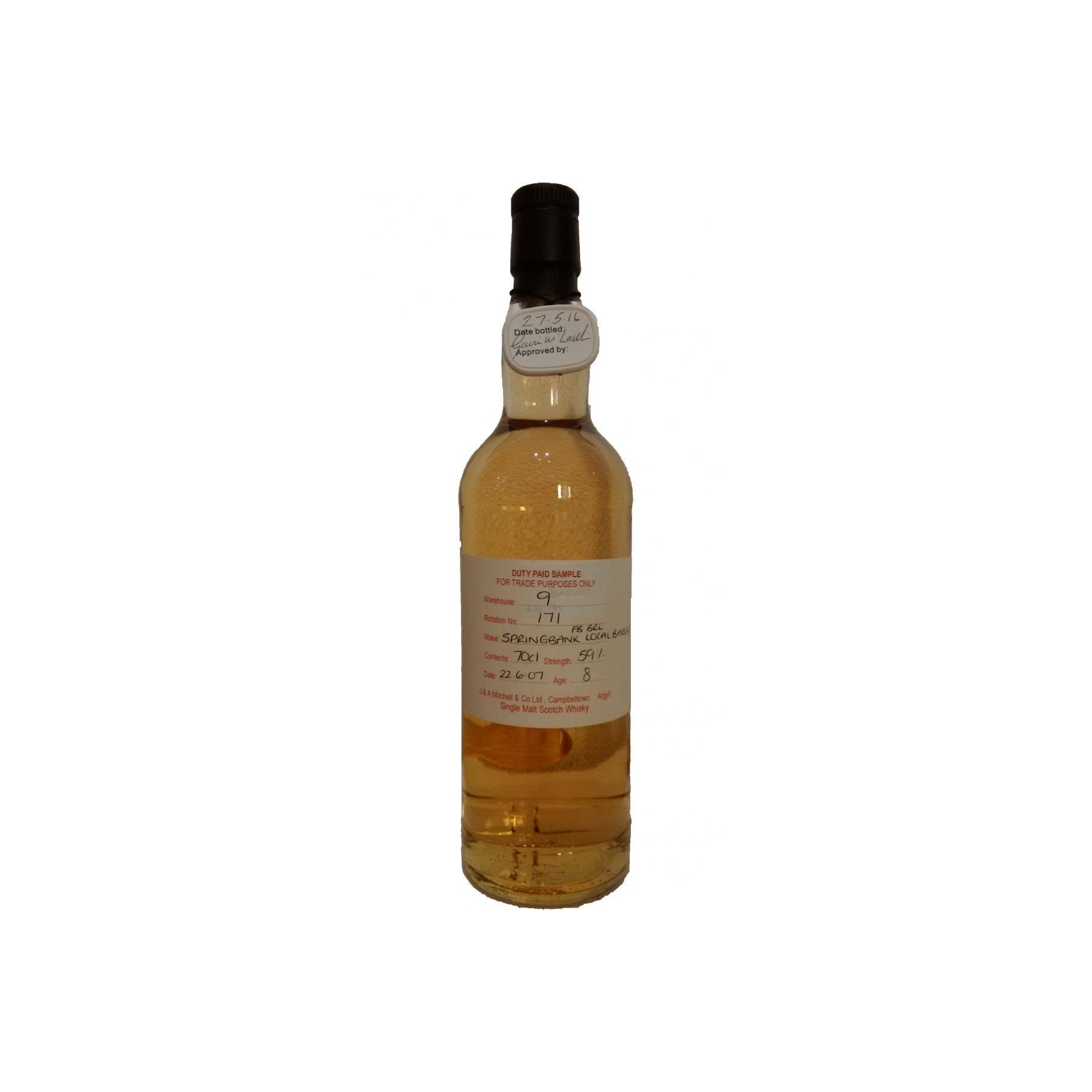 Springbank Duty Paid Sample - For Trade Purposes Only 2007 8 Years Single Malt Whisky